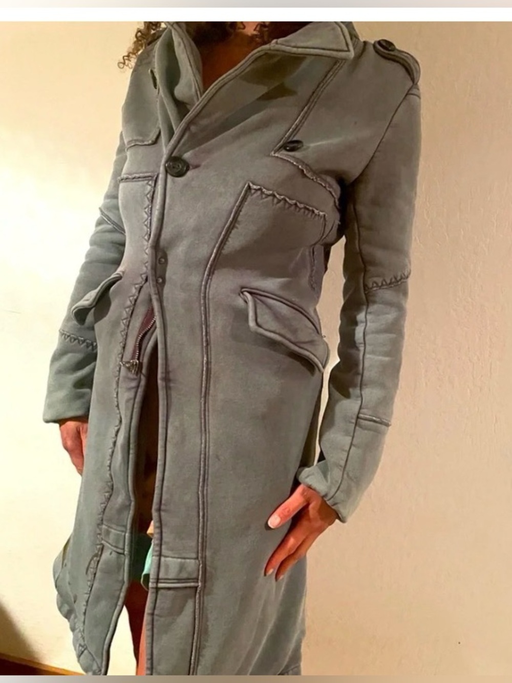 NWT REROCK  Purple & Gray Punk Trench coat sz M $300